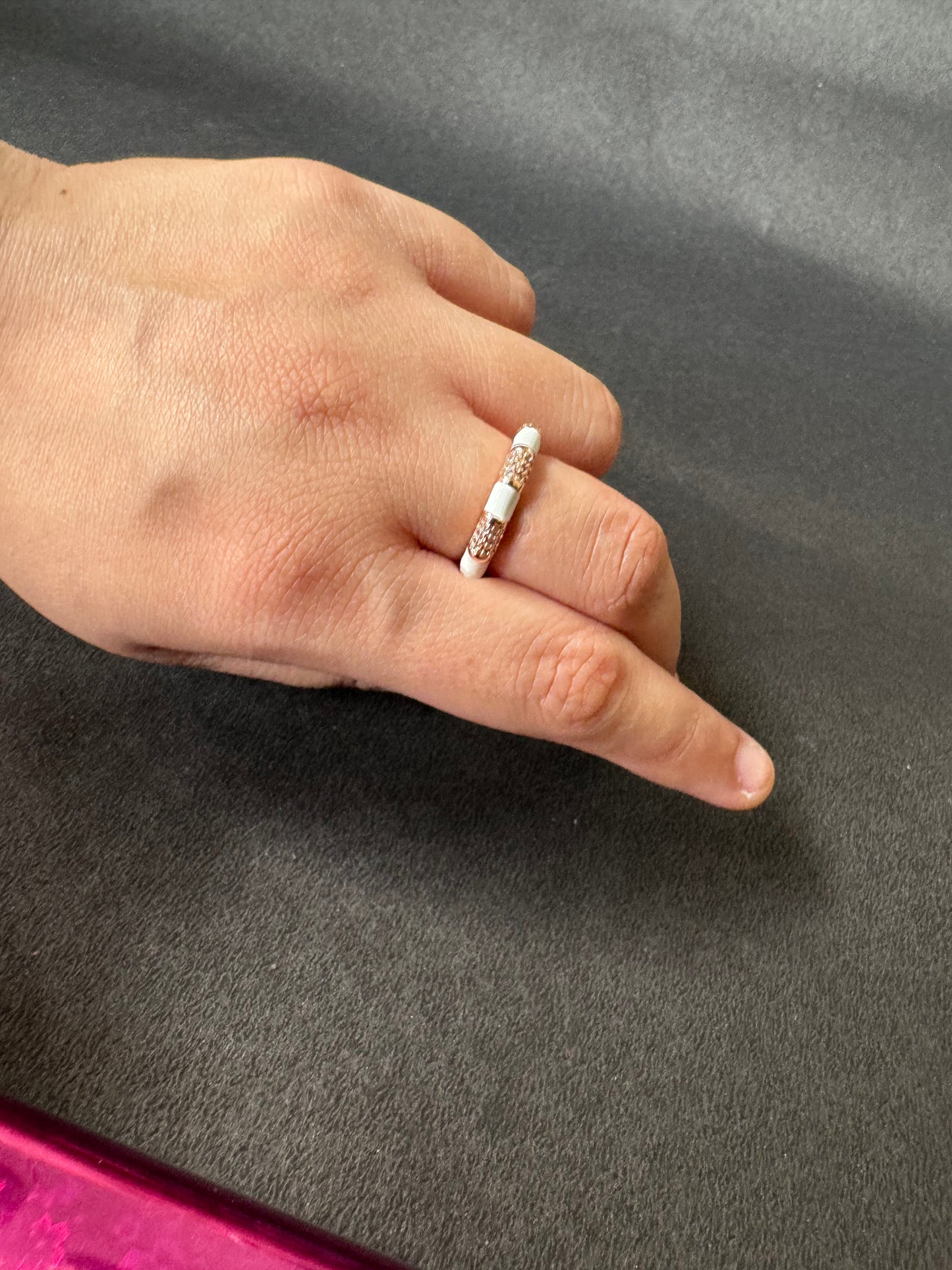 White Orchid Band Ring
