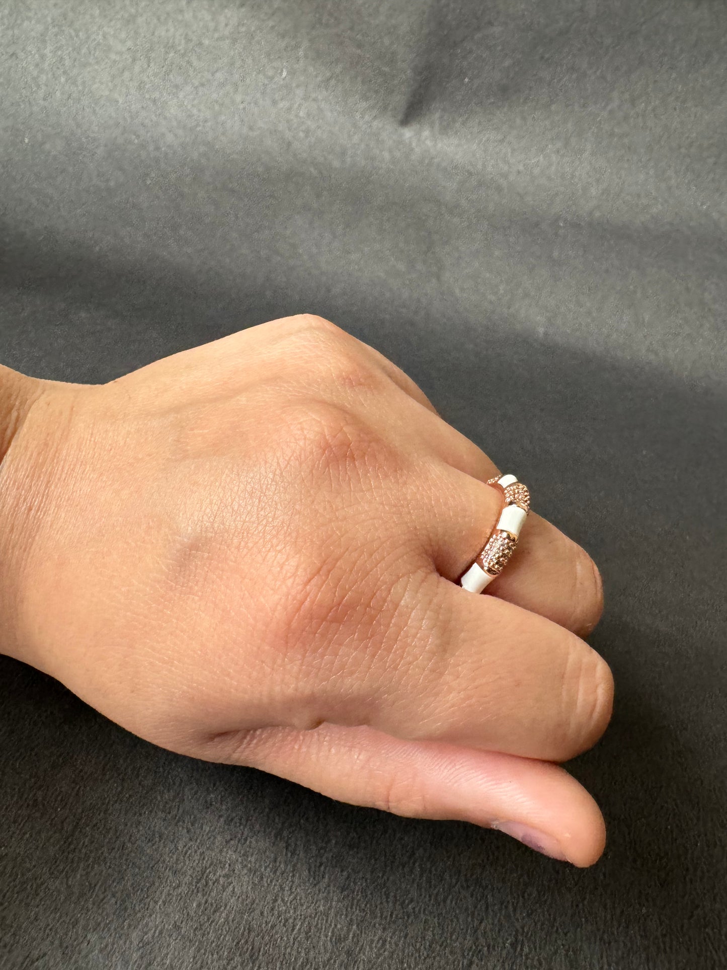 White Orchid Band Ring
