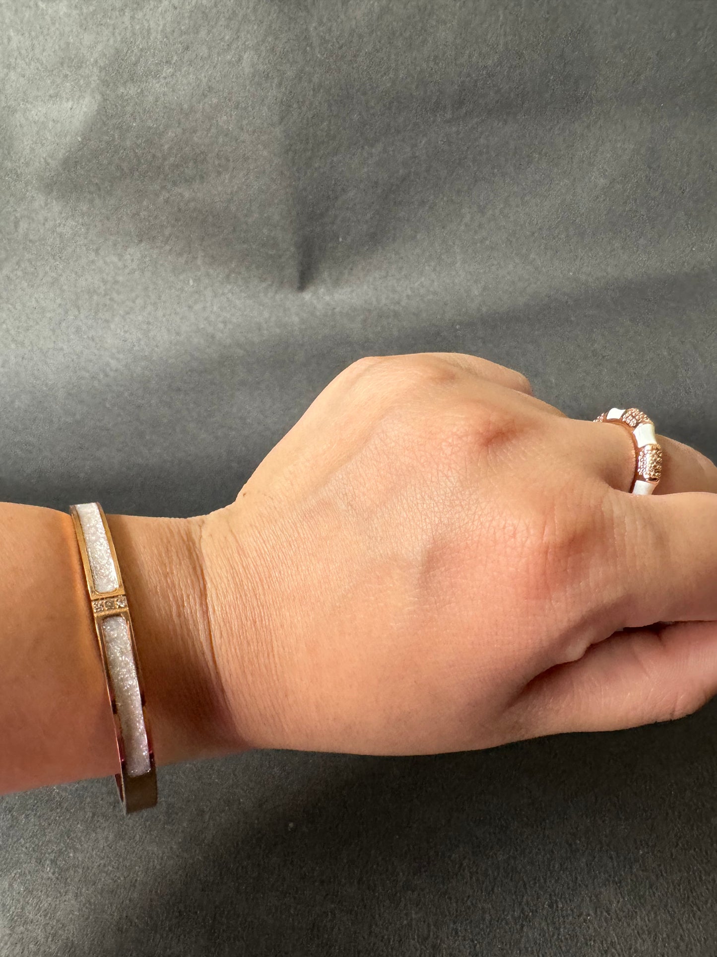 White Orchid Band Ring