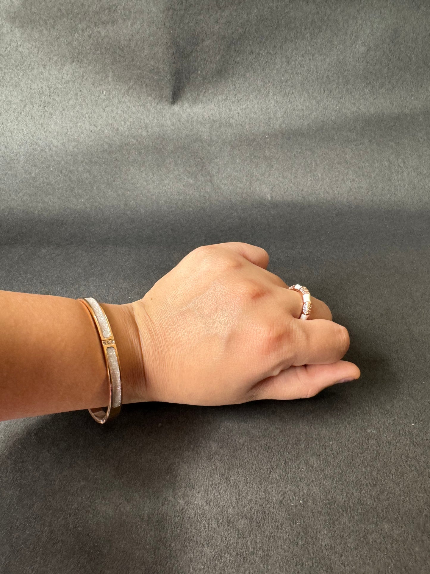 White Orchid Band Ring