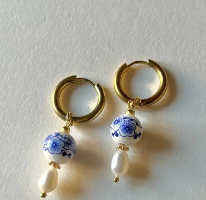 Linyra Porcelain Drop Earrings