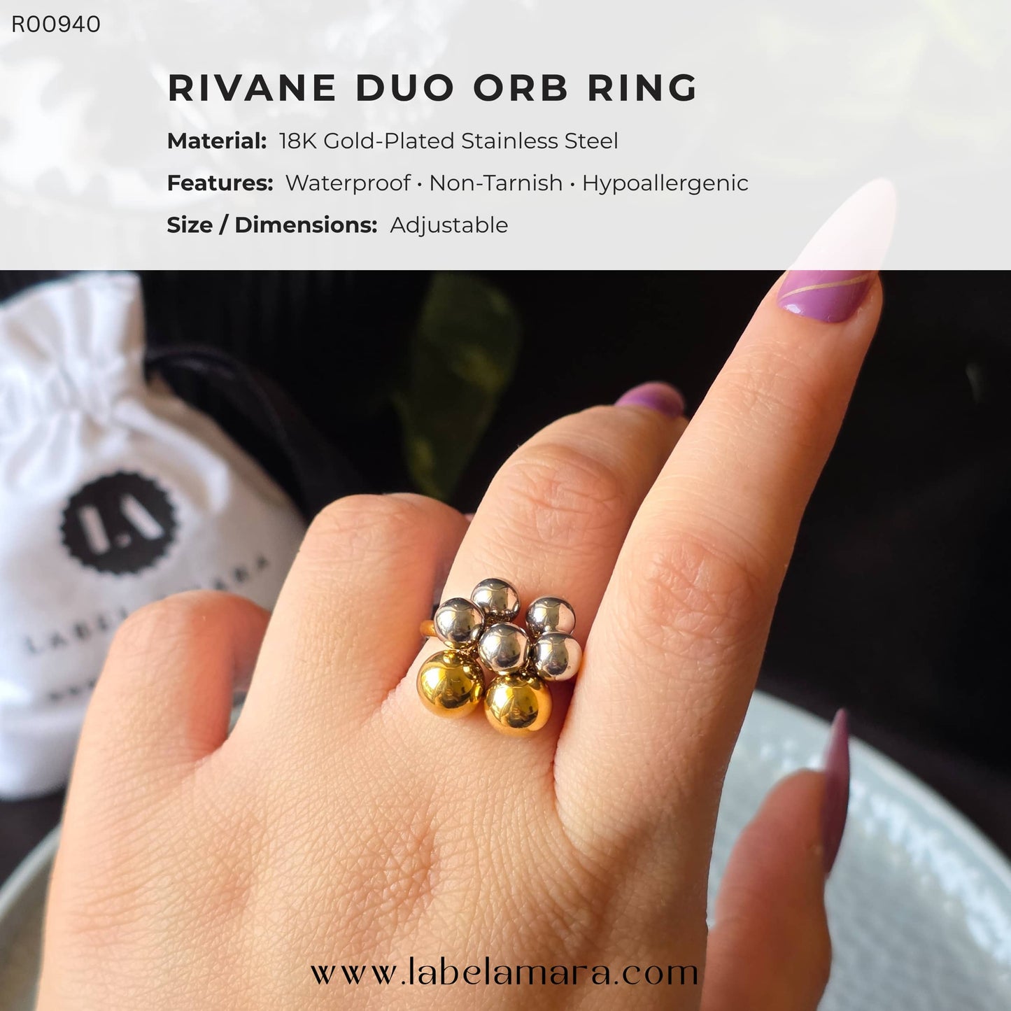 Rivane Duo Orb Ring
