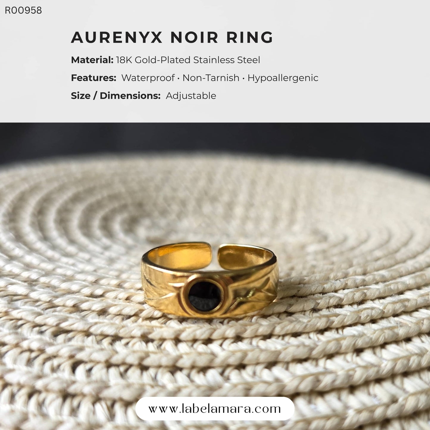 Aurenyx Noir Ring