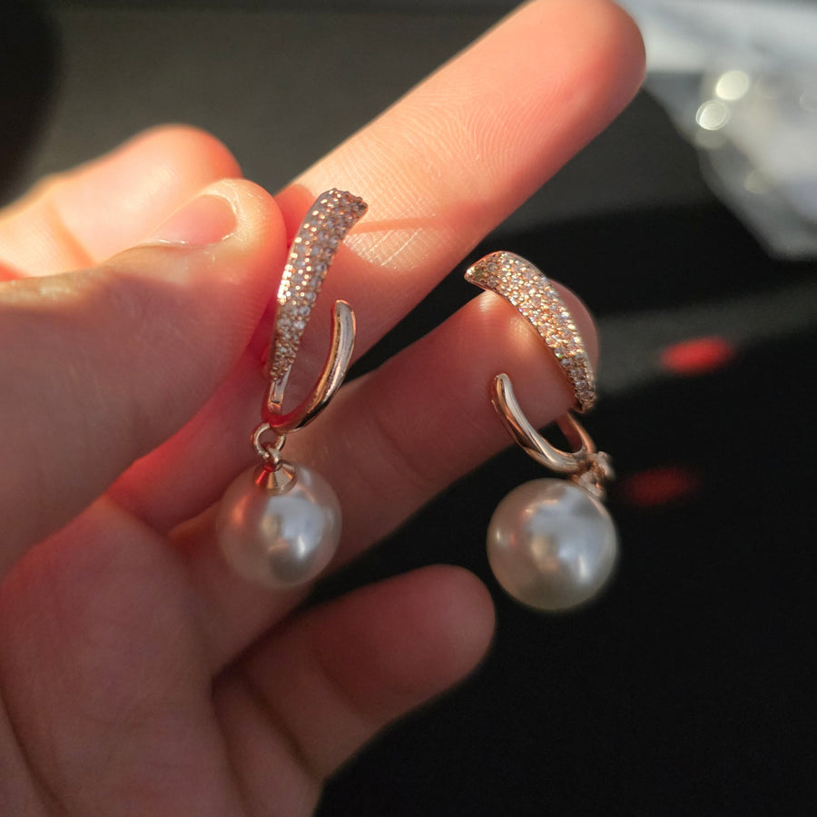 Pearl Cascade Twist Earrings