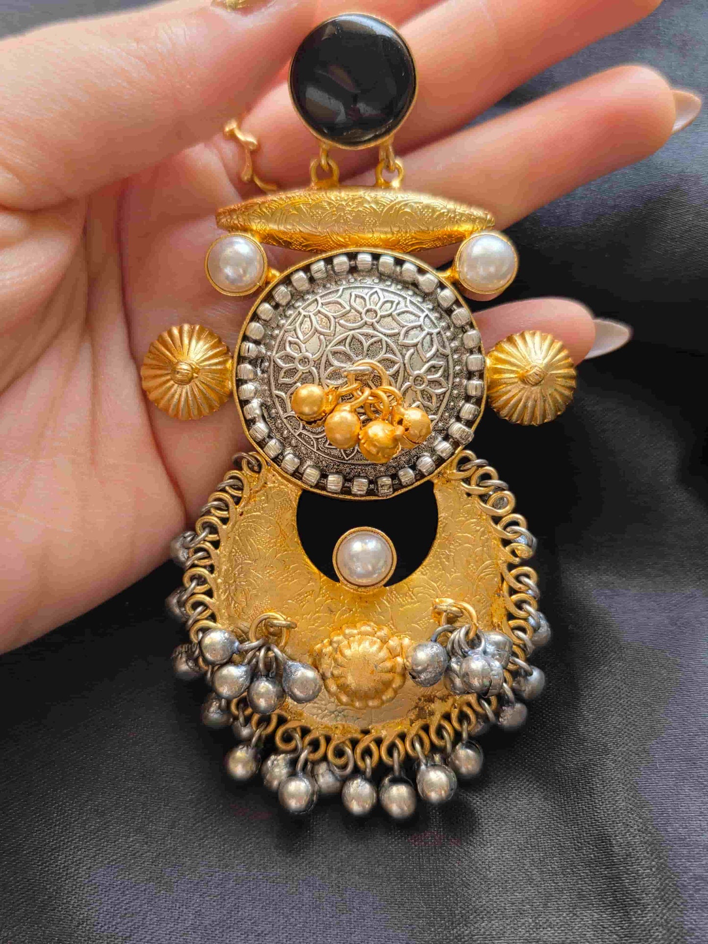 Aarunya Dual-Tone Statement Chandbalis