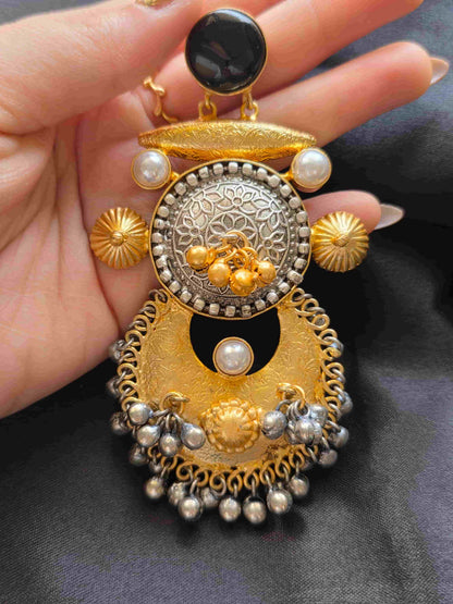 Aarunya Dual-Tone Statement Chandbalis