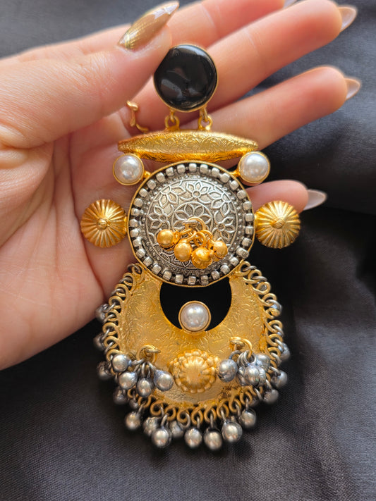 Aarunya Dual-Tone Statement Chandbalis