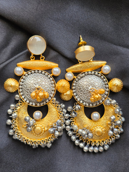 Aarunya Dual-Tone Statement Chandbalis