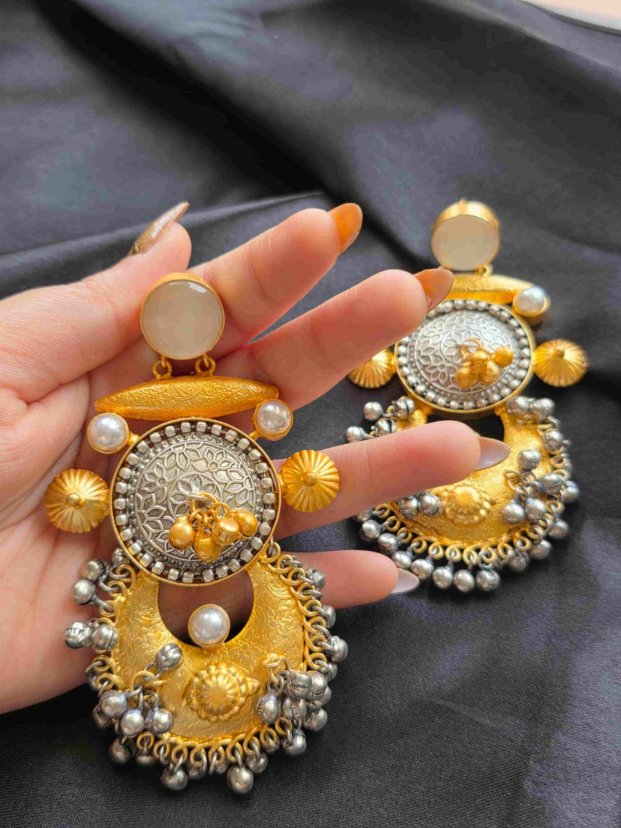 Aarunya Dual-Tone Statement Chandbalis