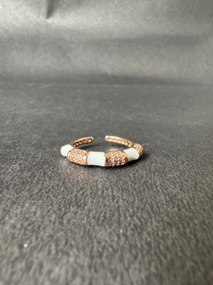 White Orchid Band Ring