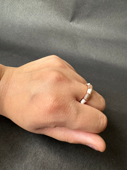 White Orchid Band Ring