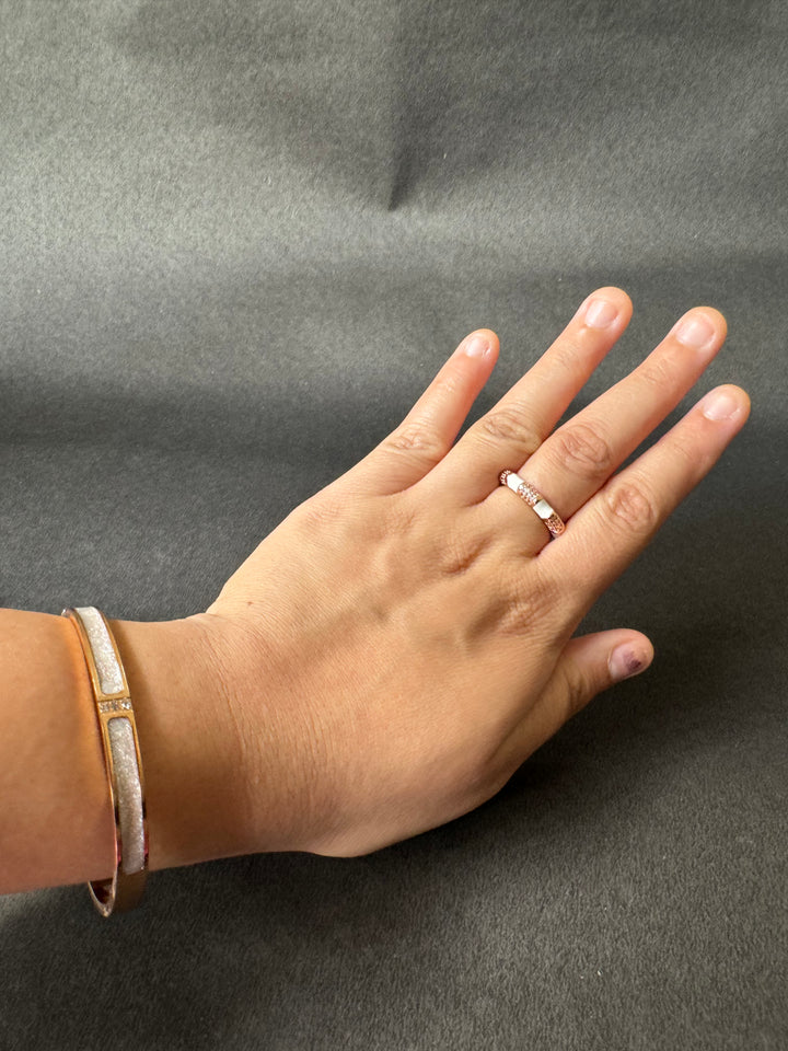 White Orchid Band Ring