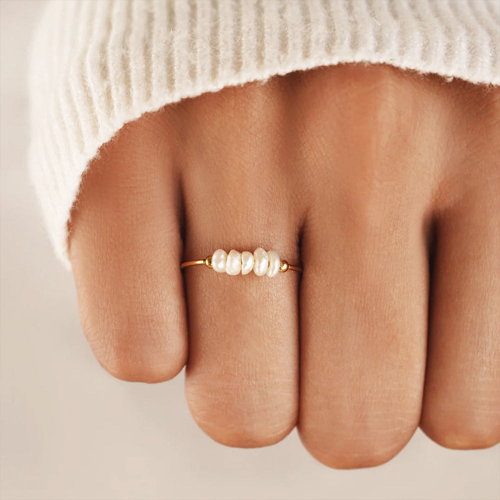 Inara Stacked Pearl Ring