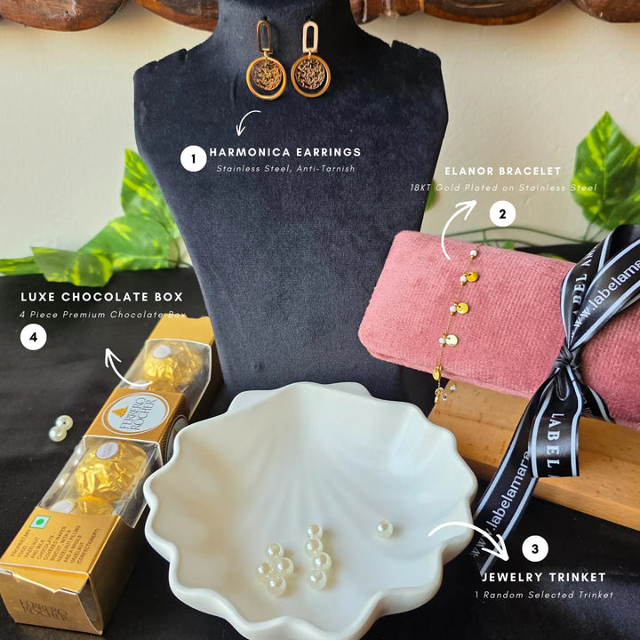 Valentine Luxe Golden Charm Hamper - 18KT Gold plated 1 piece