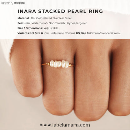 Inara Stacked Pearl Ring