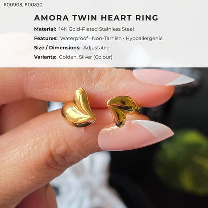 Amora Twin Heart Ring
